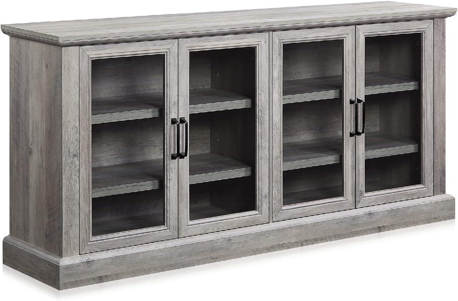 BELLEZE Modern Farmhouse Wood Sideboard Buffet - Liam (Gray Wash)