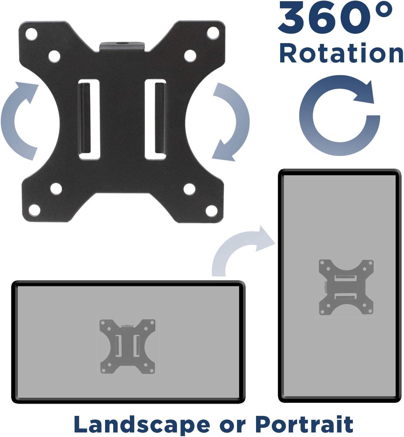 Mount-It! Universal VESA Pole Mount with Articulating Arm | Full Motion TV Pole Mount Bracket | VESA 75 100 | Fits TVs or Monitors Up to 32 Inches