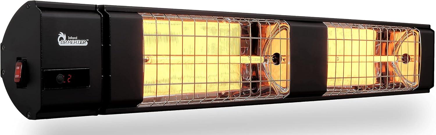 Black 3000W Electric Infrared Patio Heater with Remote