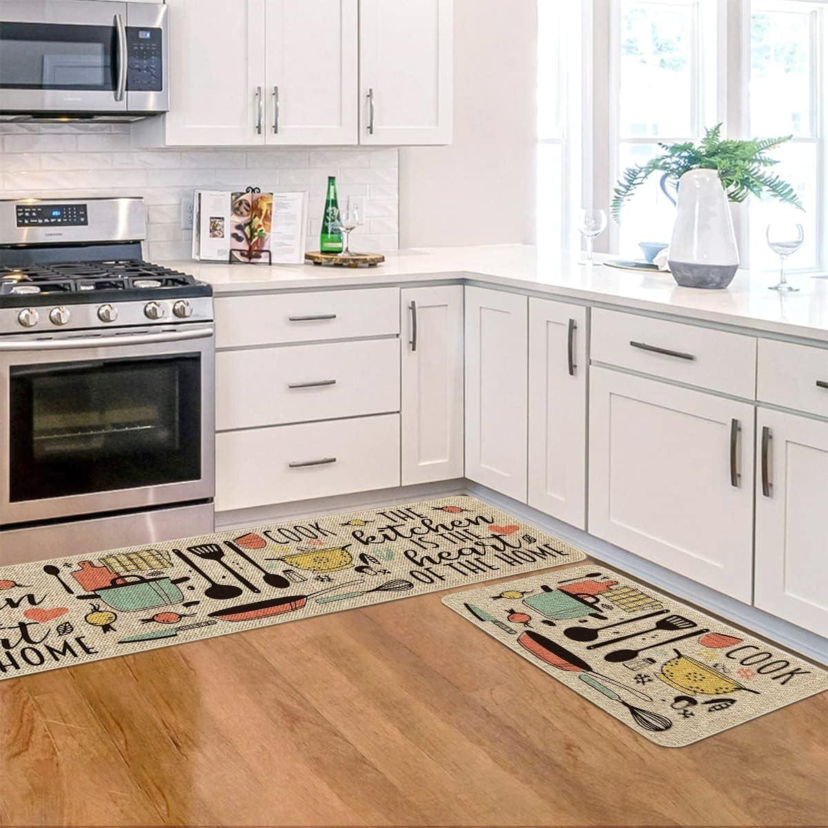 Rosalind Wheeler The Kitchen is The Heart of The Home Kitchen Mats Set of 2