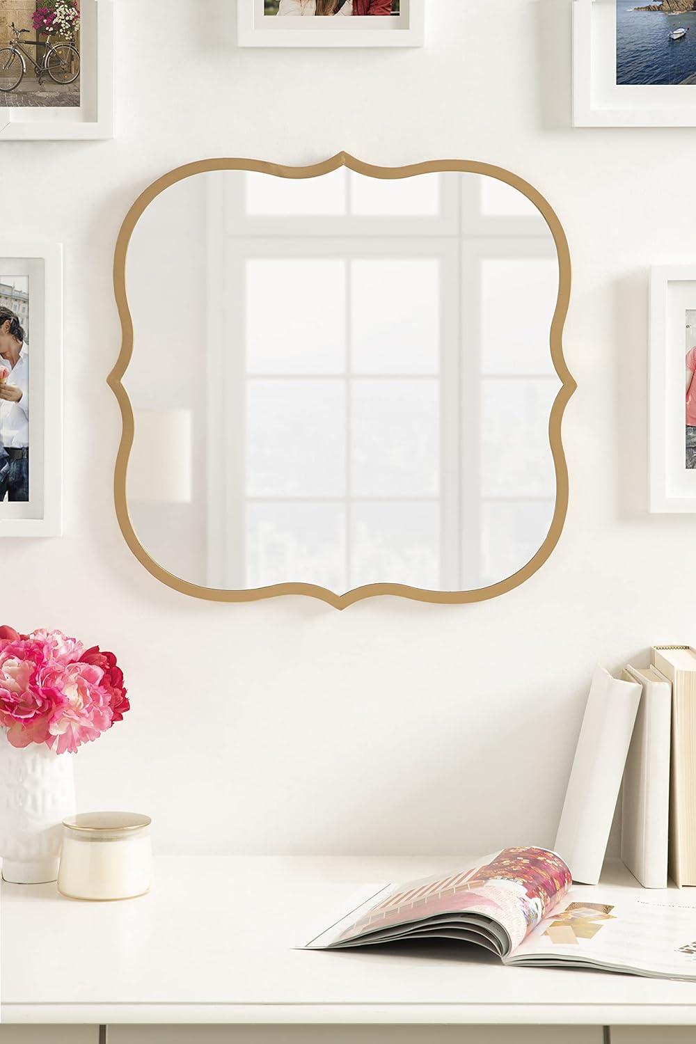 24" x 30" Higby Framed Wall Mirror Gold - Kate & Laurel All Things Decor: Scalloped, Decorative, Modern Style