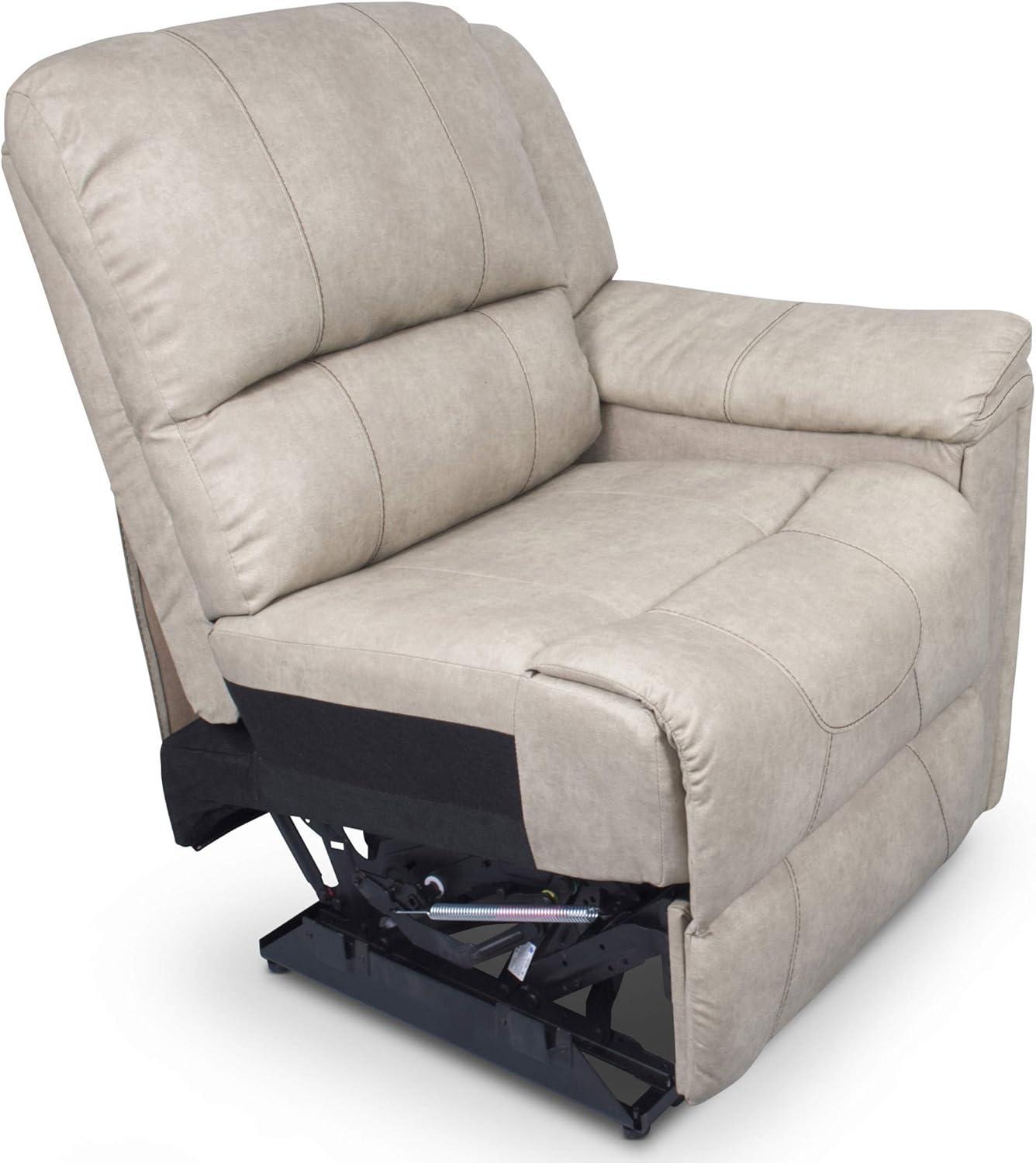 Grummond Black Leather Swivel Recliner, 35" Depth