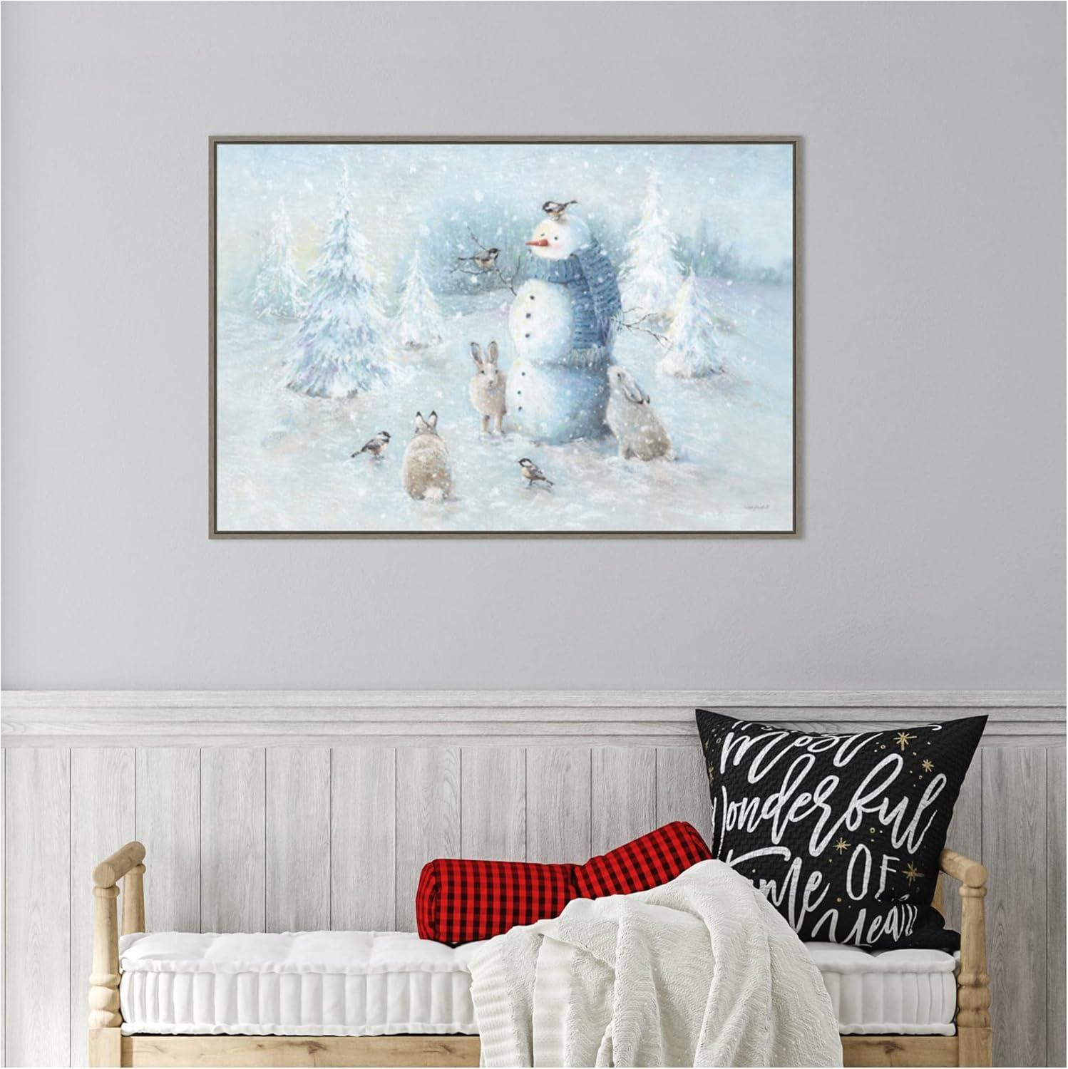 Amanti Art Let it Snow 01 by Lisa Audit Canvas Wall Art Print Framed 33 x 23-in.