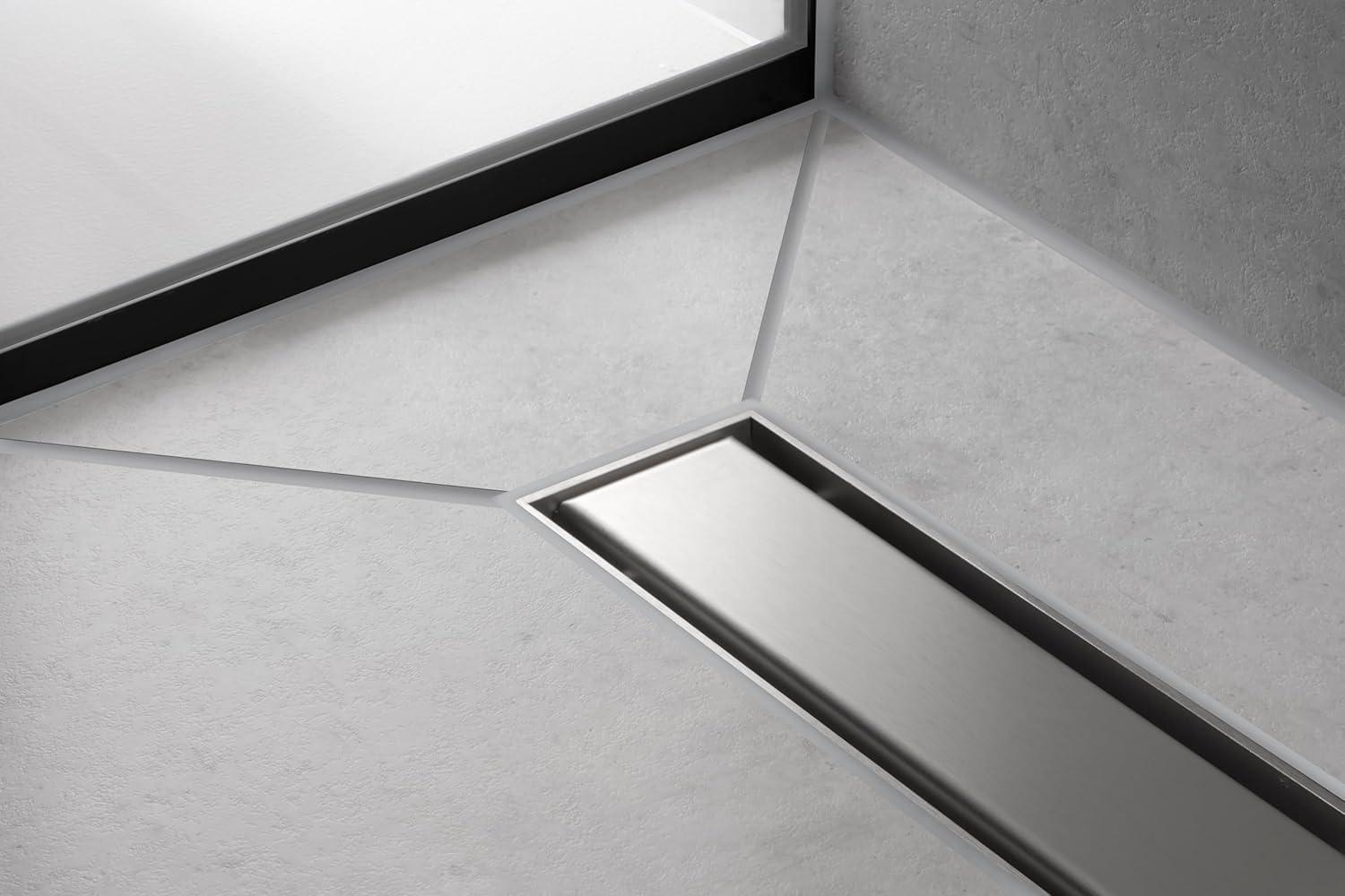 Hansgrohe RainDrain Match Trim Zero/ Tile 47 1/4" with Height Adjustable Frame