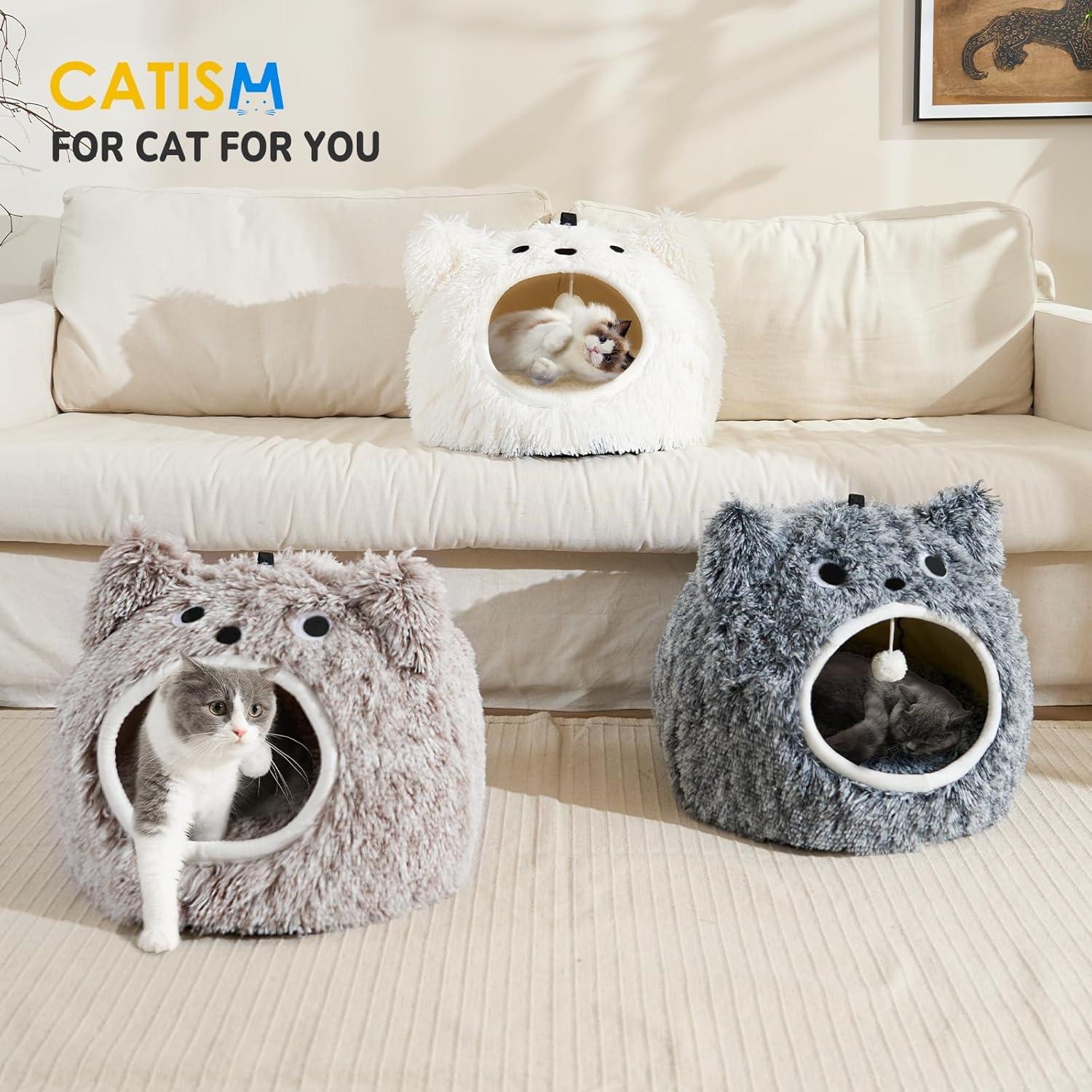 Cat Bed for Indoor Cats Washable Cute Warm Cat Cave