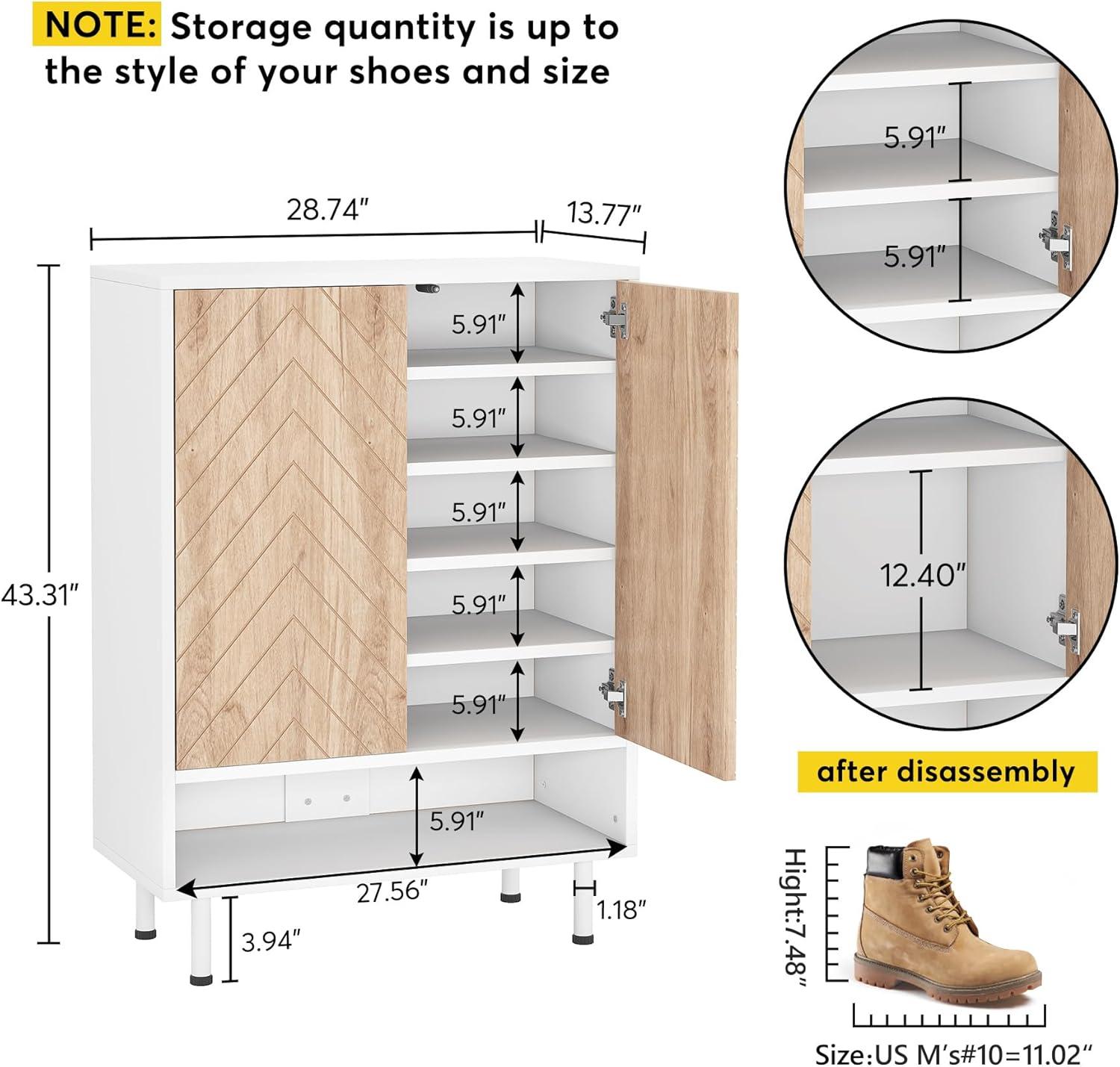 18 Pair Shoe Cabinet Shoe Rack Organizer Cabinet with Door