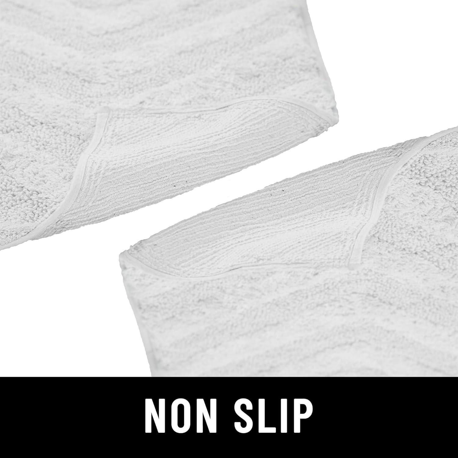 Better Trends Hugo 100% Cotton Tufted Non-Slip Backing Bath Rug 20" x 20" Contour - White