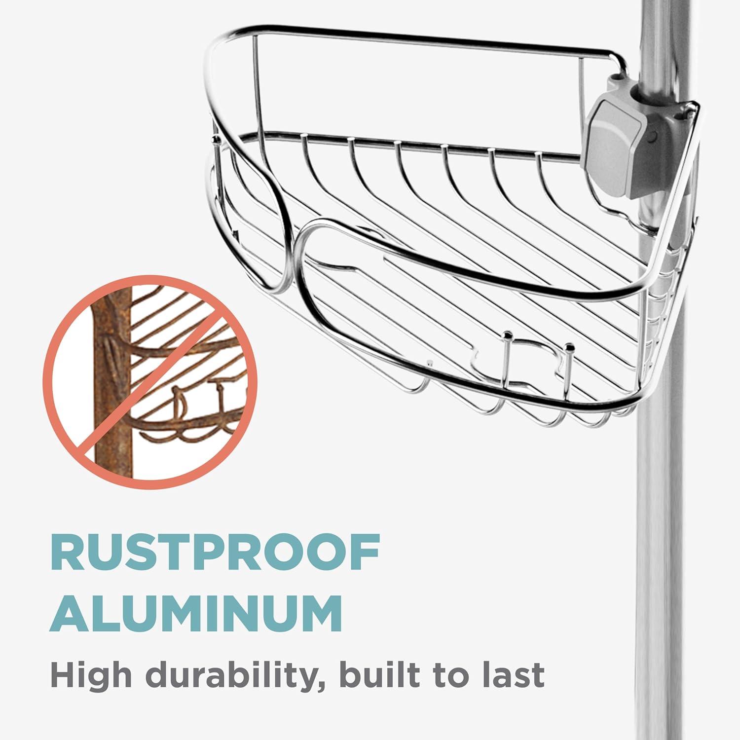 Rebrilliant Gare Tension Pole Stainless Steel Shower Caddy
