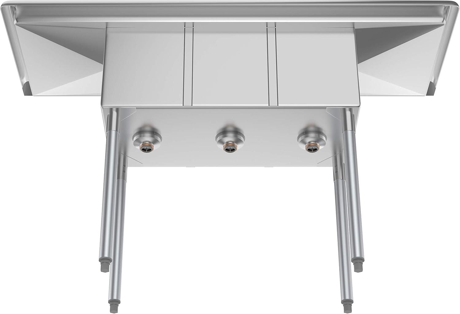 Stainless Steel 3-Compartment Commercial Sink with Dual Drainboards