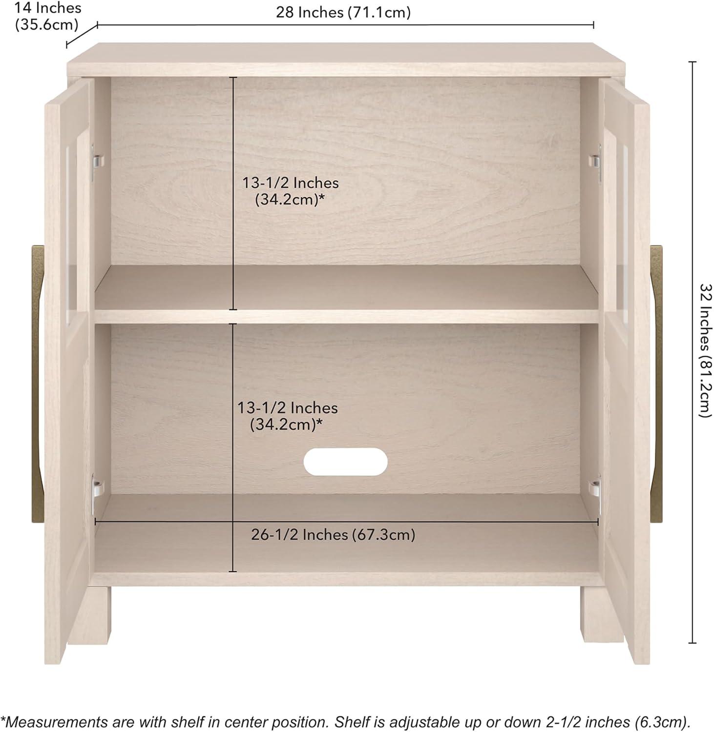 Alder White 28" Adjustable Shelving Accent Cabinet