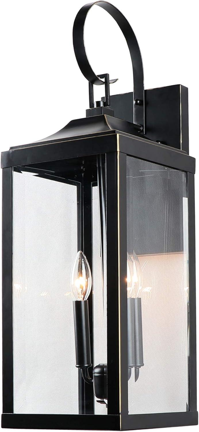 Imperial Black Steel Dimmable Outdoor Wall Lantern