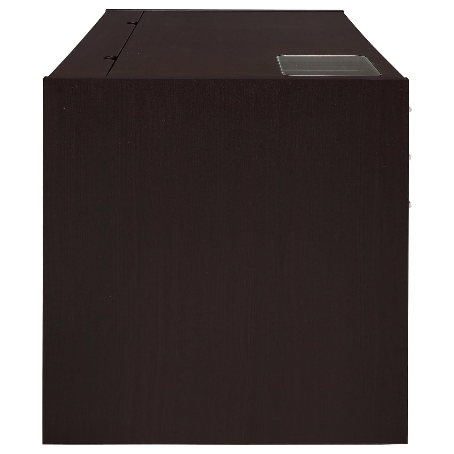 Halston 3 Drawer Office Desk Cappuccino - Coaster