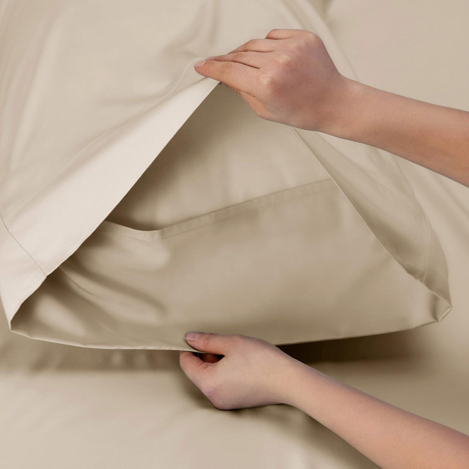 Rayon Derived from Bamboo Sheet Set 3 Pcs Solid Twin Dark Grey - Bedsure
