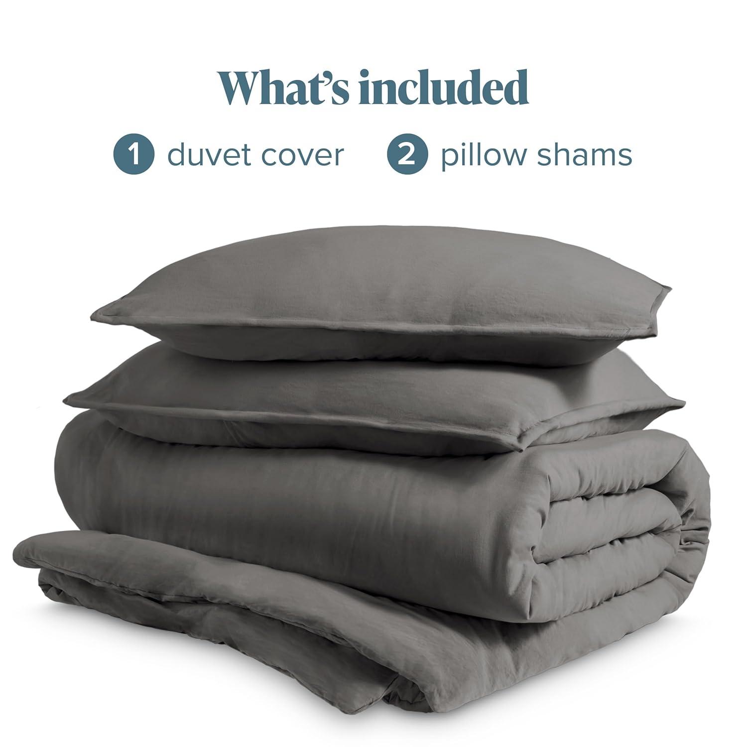 Bare Home Washed Microfiber Duvet Cover Set