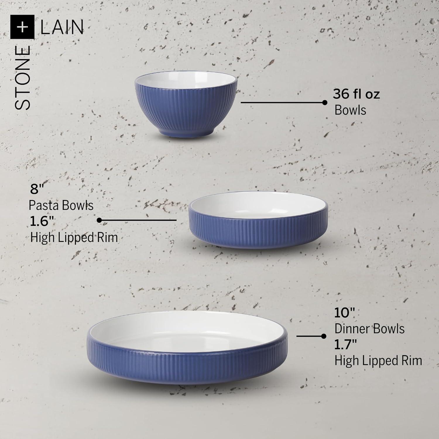 Christian Siriano Christian Siriano Larosso 12-Piece Dinnerware Set with Dinner Bowls and Pasta Bowls, Stoneware