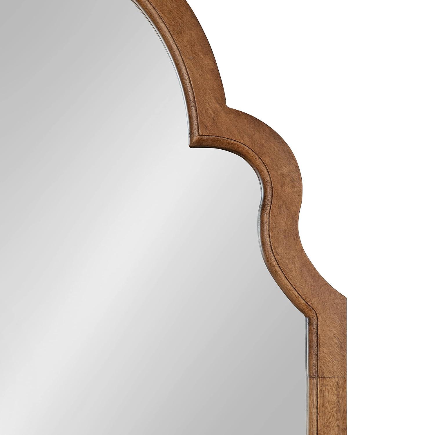 Kate and Laurel Hogan Wood Arch Mirror, 36x30, Rustic Brown
