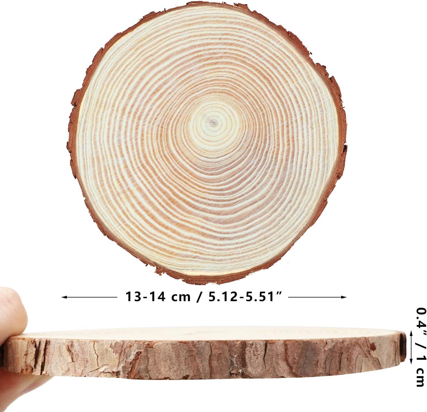 Natural Pine Wood Slices with Bark for Crafts and Decor