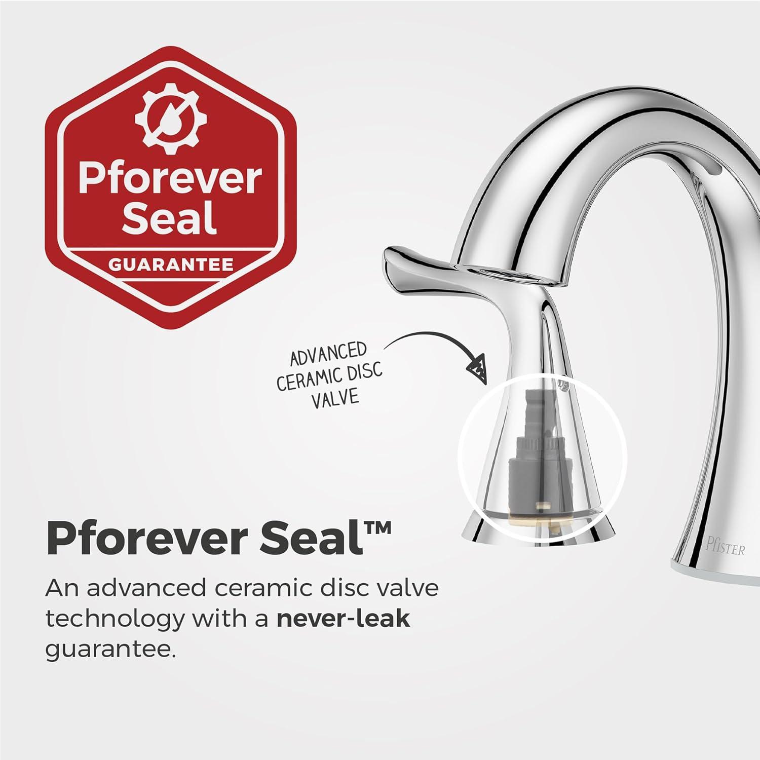 Pfister Willa Bathroom Sink Faucet, 8-Inch Widespread, 2-Handle, 3-Hole, NSF Certified, Polished Chrome Finish, LF049MALCC