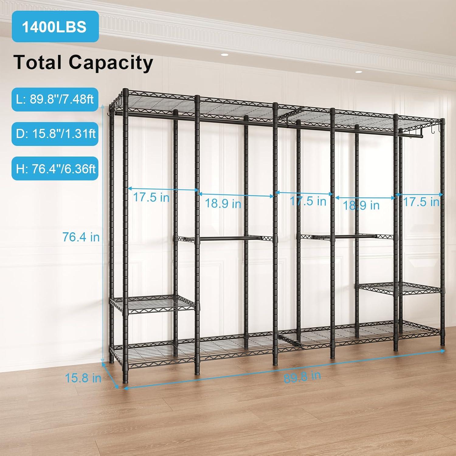 89.8'' Metal Freestanding Garment Rack
