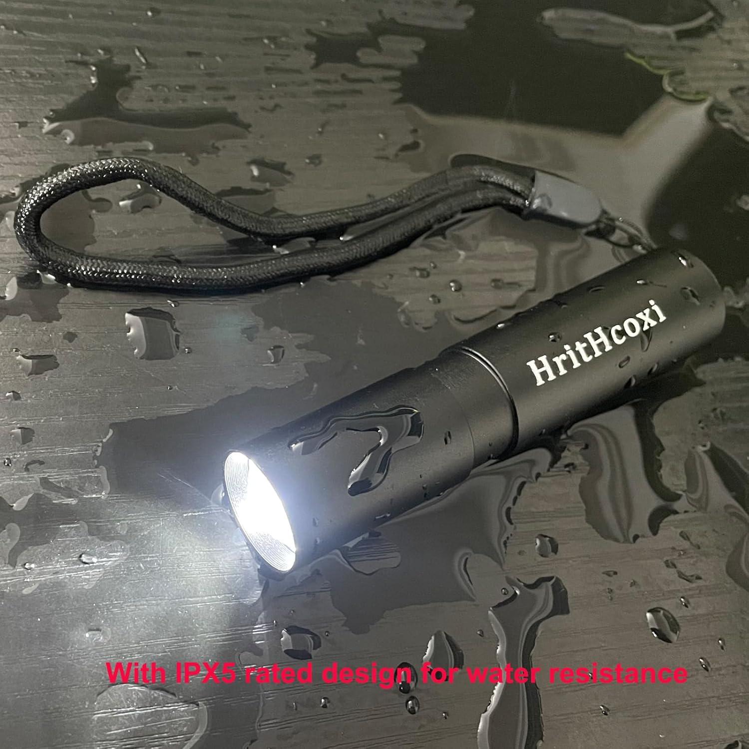 Rechargeable Mini LED Flashlights, 6pcs High Brightness Flash Light with Lithium Battery 3 Mode XPE 1200 Lumen Waterproof Zoomable Torch with USB Cable for Camping, Hiking, Riding, etc