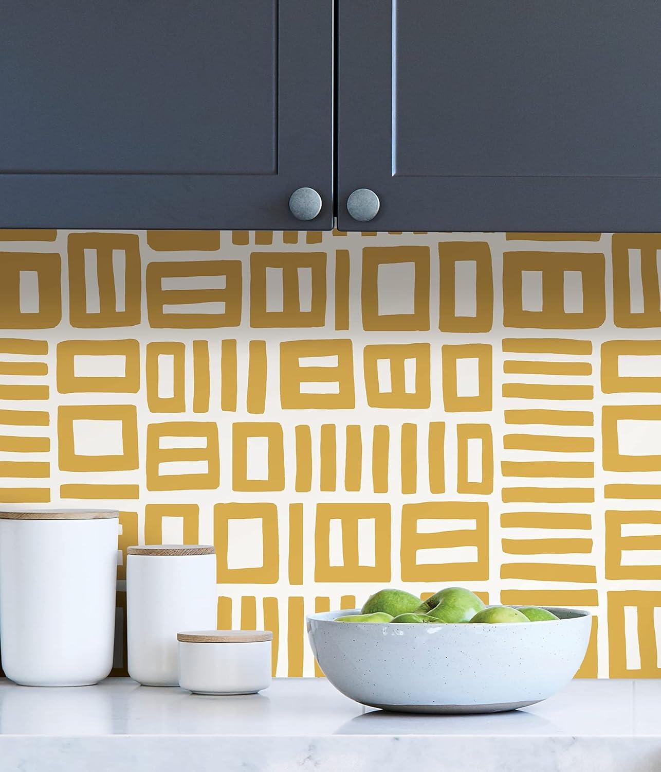 Black Pepper Paperie Yellow Traverse Peel & Stick Wallpaper