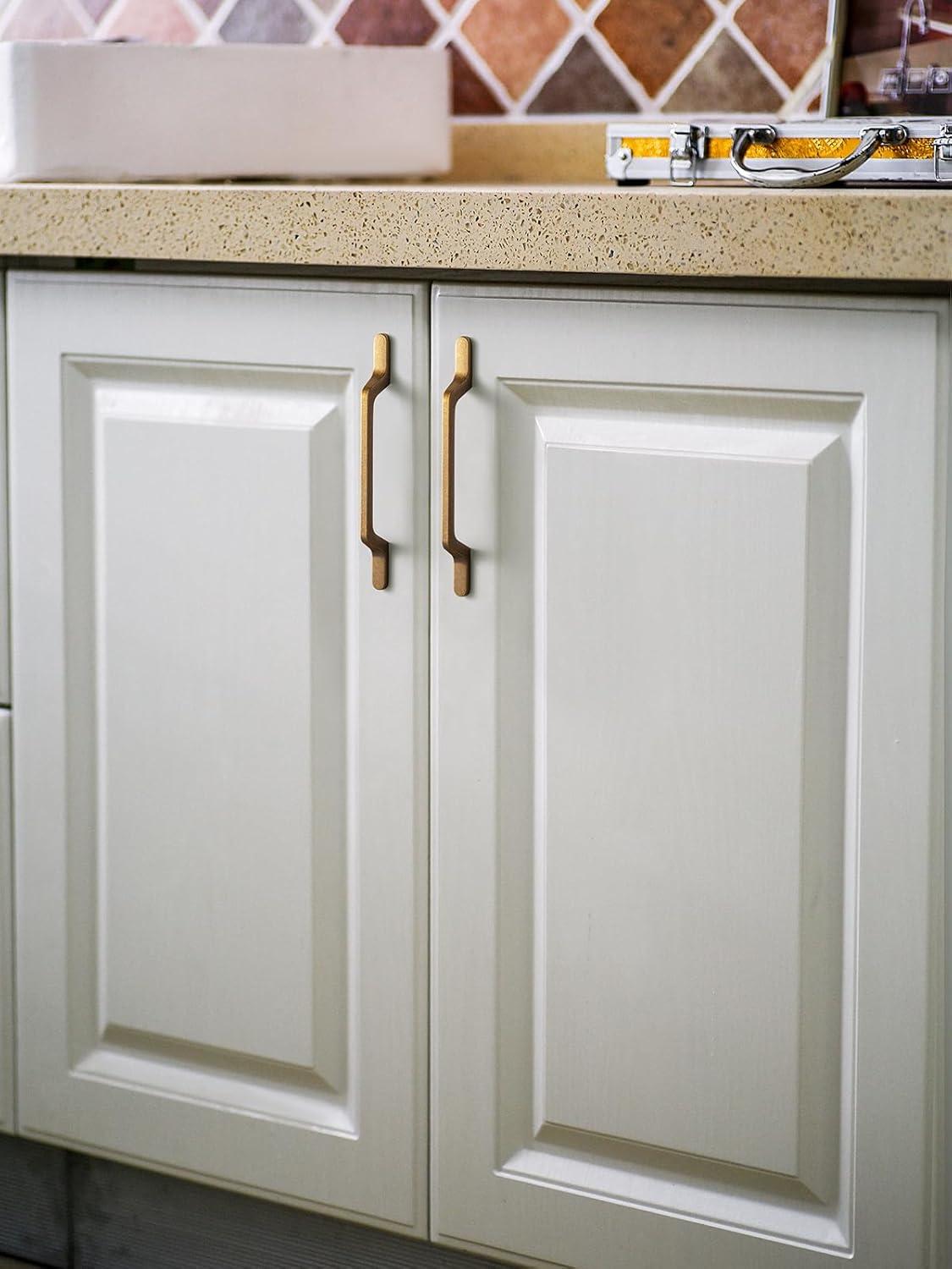 Goo-Ki 6 Pack 5" Hole Center Antique Bonze Cabinet Pulls - Antique Brass Drawer Pull for Dresser Cupboard , Vintage Bronze Bar Handles Kitchen Hardware for Bathroom Closet Wardrobe ,1751-GT-128