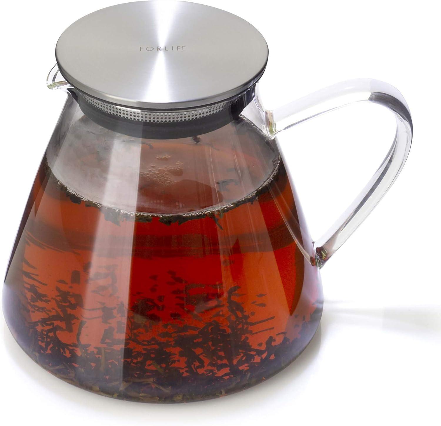 FORLIFE Fuji Glass Teapot with Filter Lid (32 ounces)