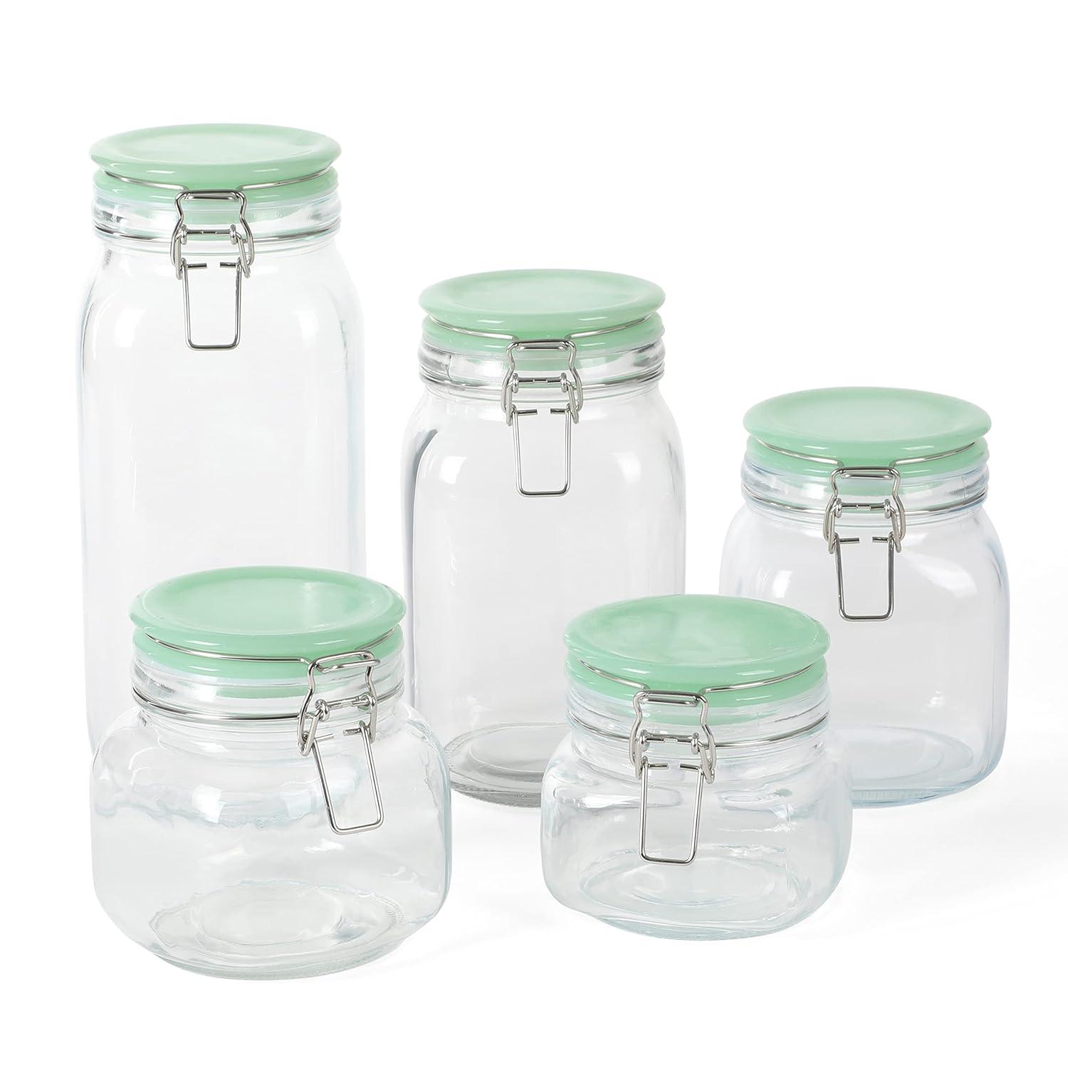 Martha Stewart 5 Piece Glass Kitchen Canister Set