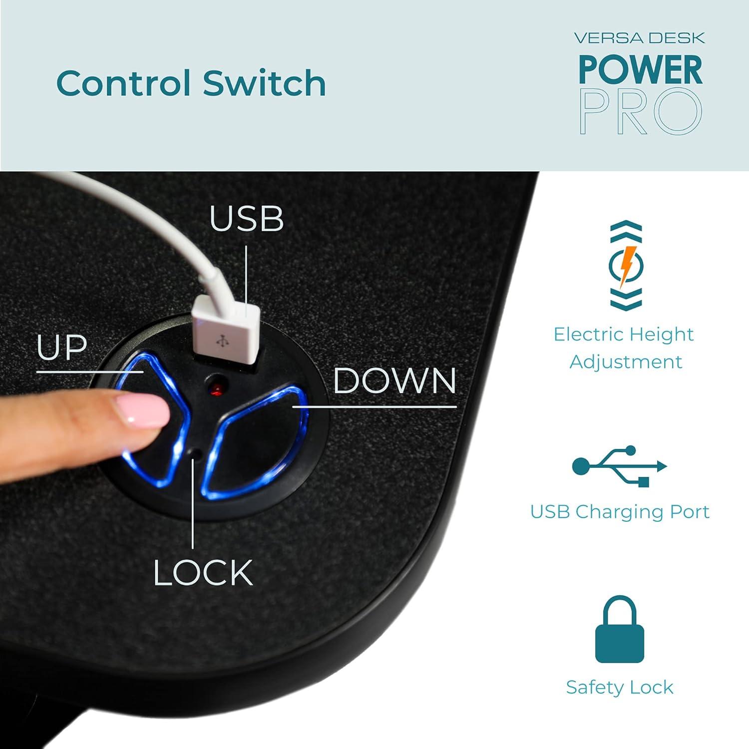 VERSADESK VersaDesk PowerPro Electric Height Adjustable Desk Converter w/ USB Charging Port