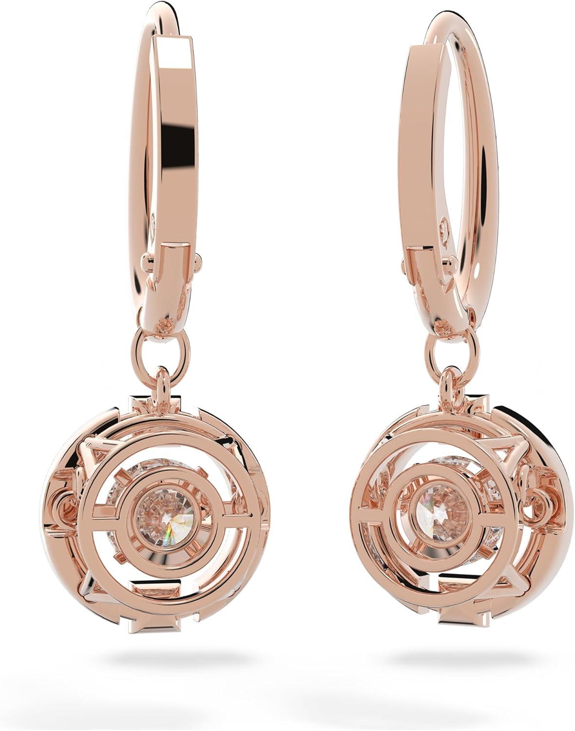 Elegant Rose Gold Plated Swarovski Crystal Drop Earrings