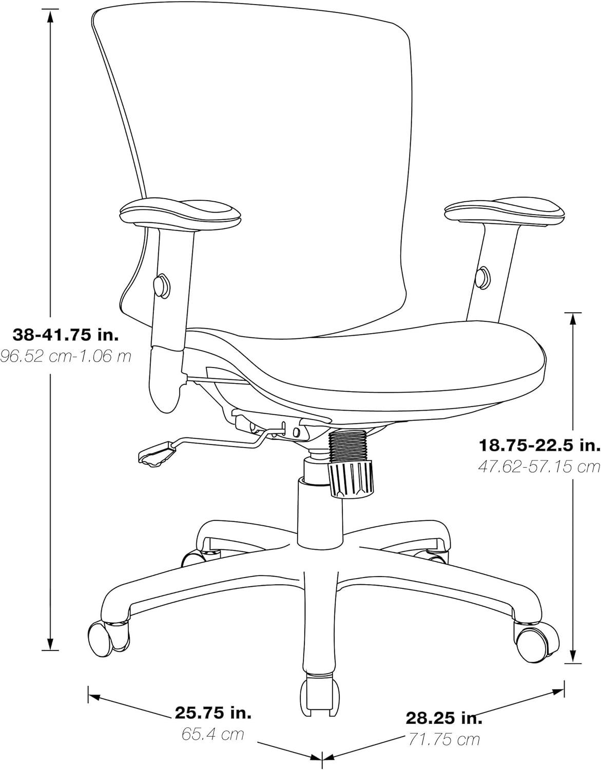 Manager's Chair  Mesh Screen Seat and Back in Black Fabric