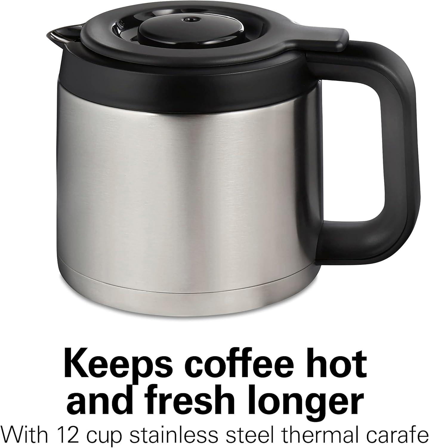 Hamilton Beach® FlexBrew® Trio 2-Way Coffee Maker, Single Serve & Full 12-Cup Pot, Compatible with K-Cup Pods or Grounds