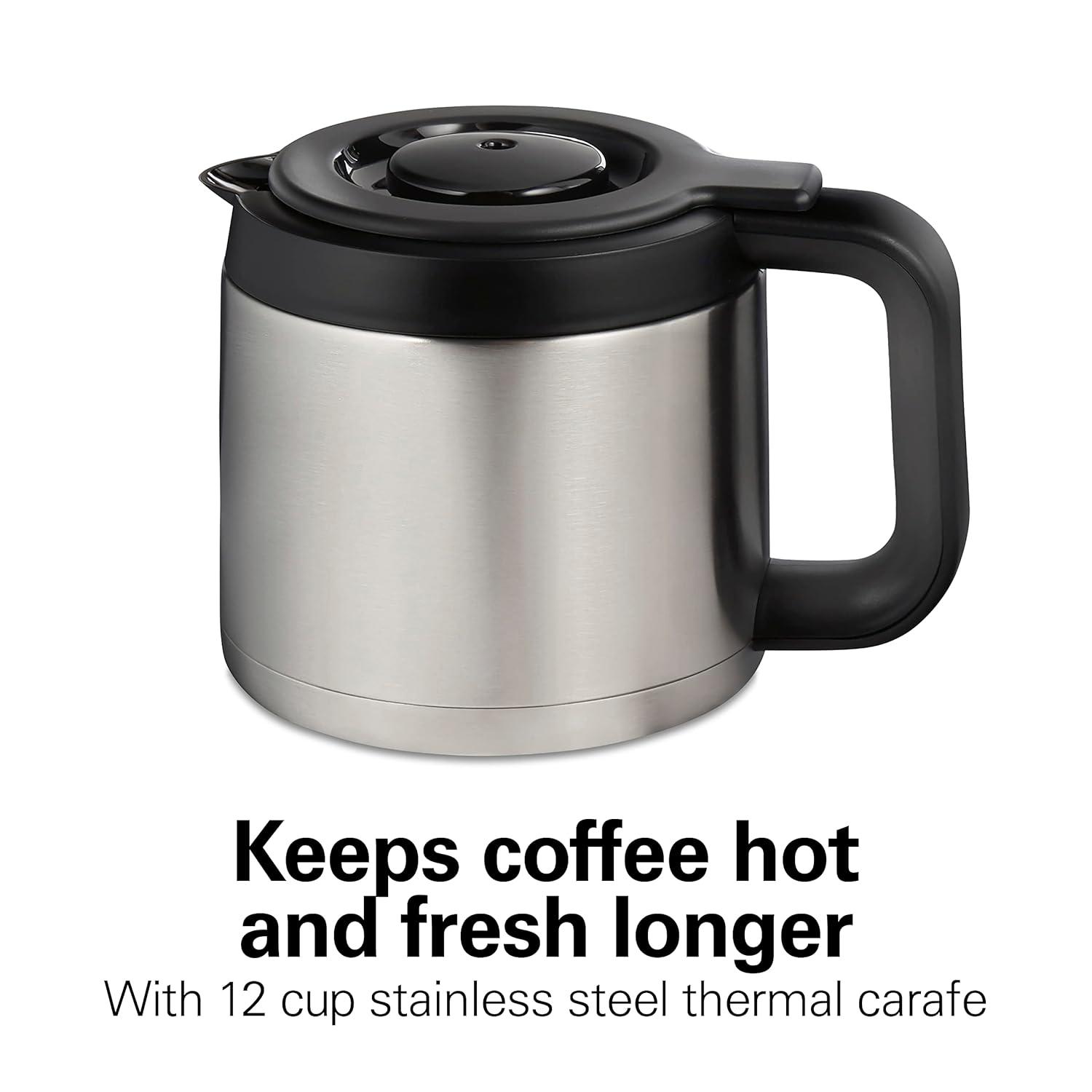 Hamilton Beach® FlexBrew® Trio 2-Way Coffee Maker, Single Serve & Full 12-Cup Pot, Compatible with K-Cup Pods or Grounds