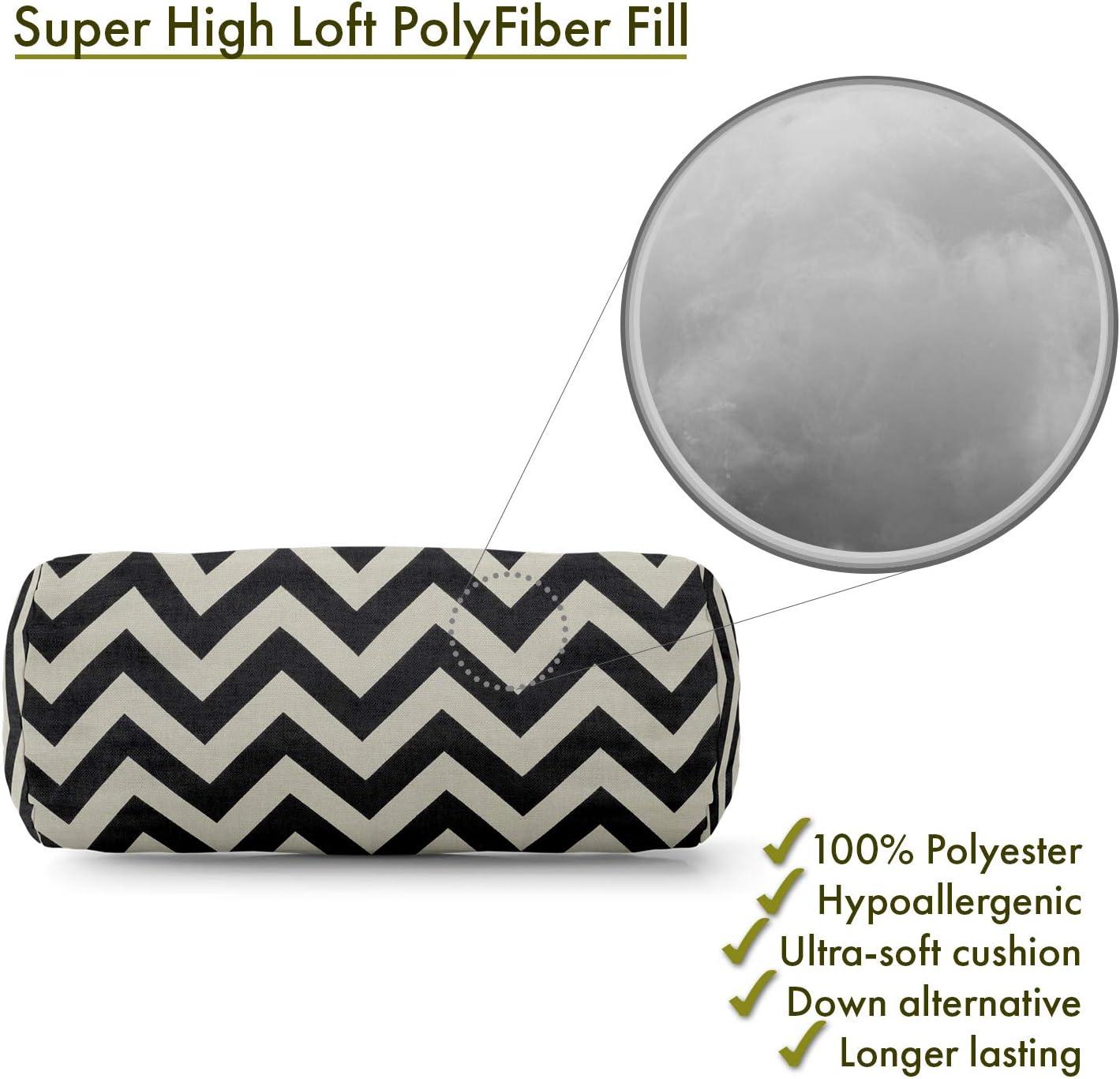 Majestic Home Goods Bolster Pillow Chevron Black