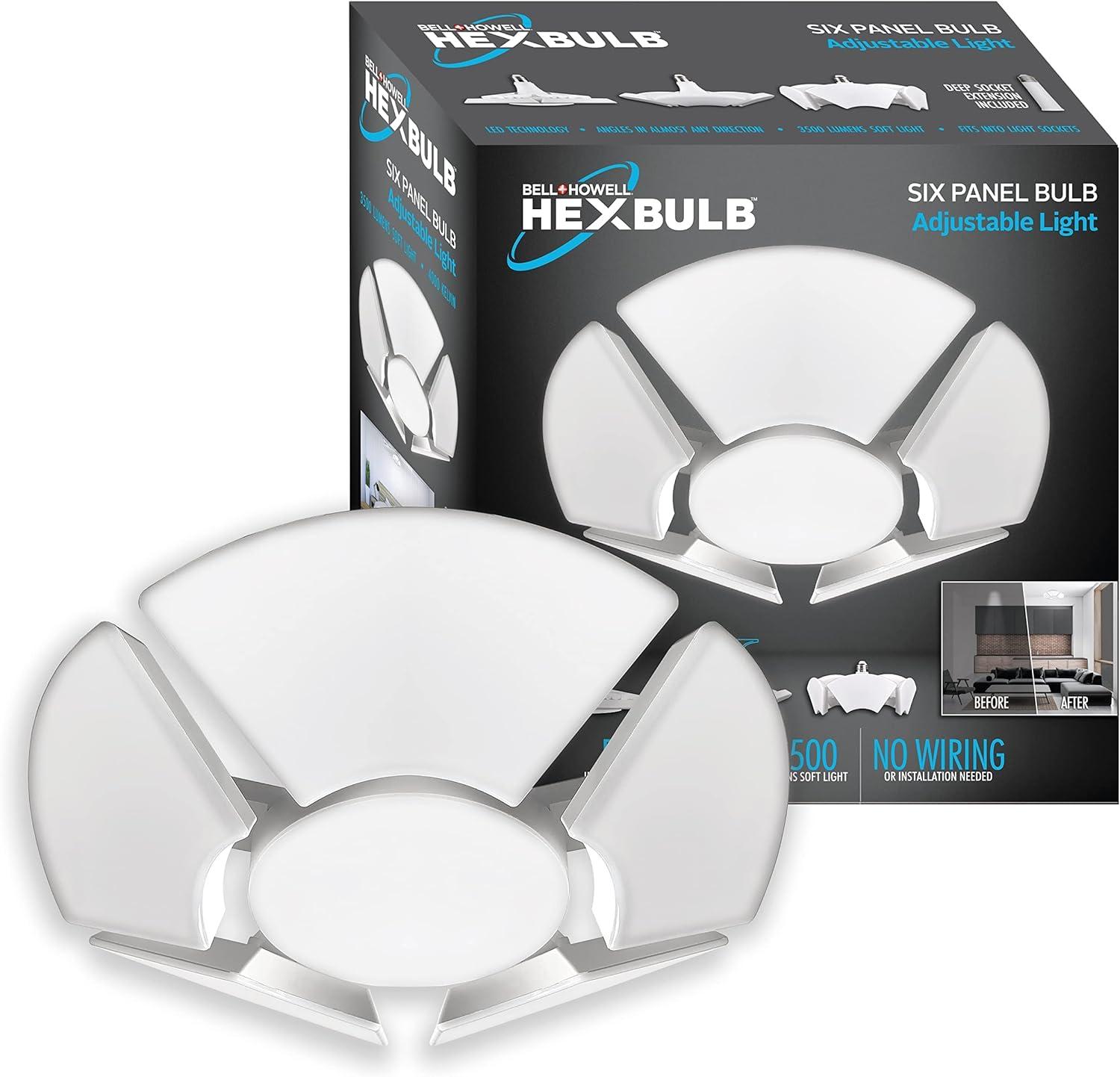 Bell+Howell Hexbulb Ceiling Light with 6 Panel Adjustable High Intensity Light