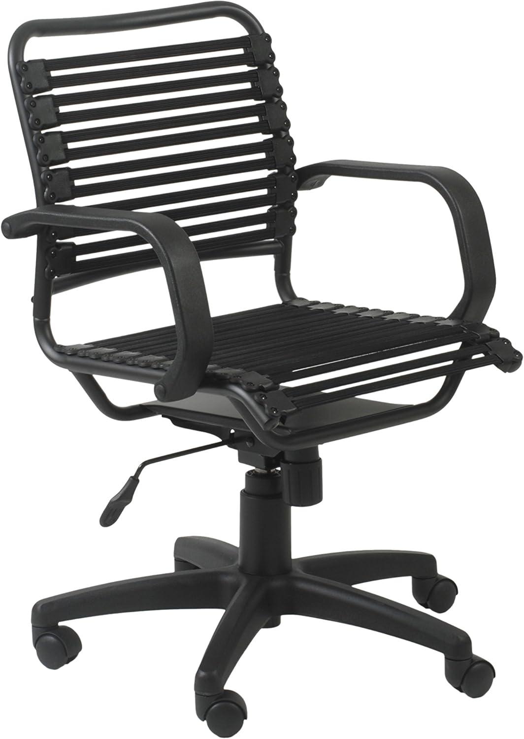 Black Metal Mid Back Bungee Office Chair