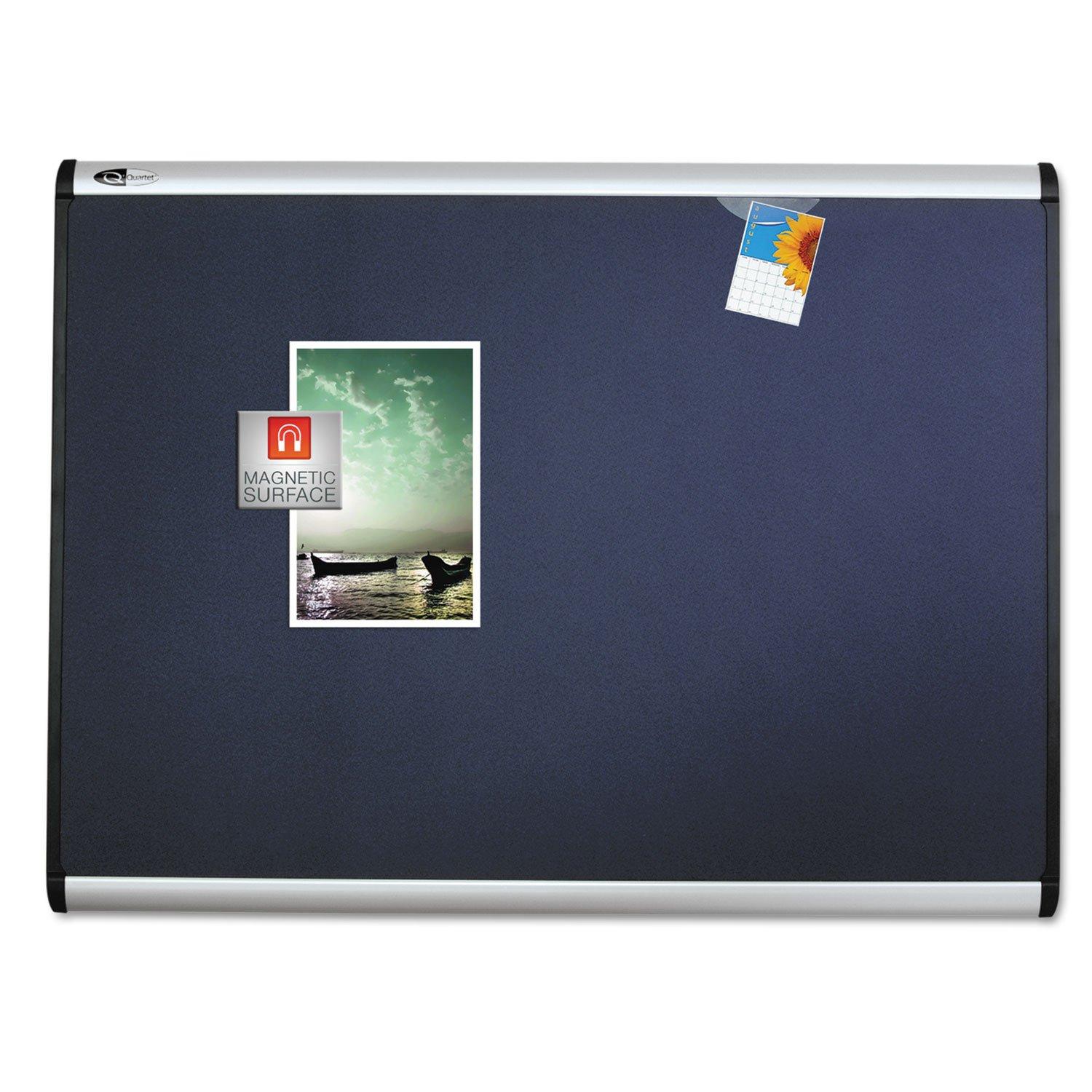 Quartet MB544A Prestige Plus 48 x 36 Magnetic Fabric Bulletin Boards - Gray Surface/Silver Aluminum Frame