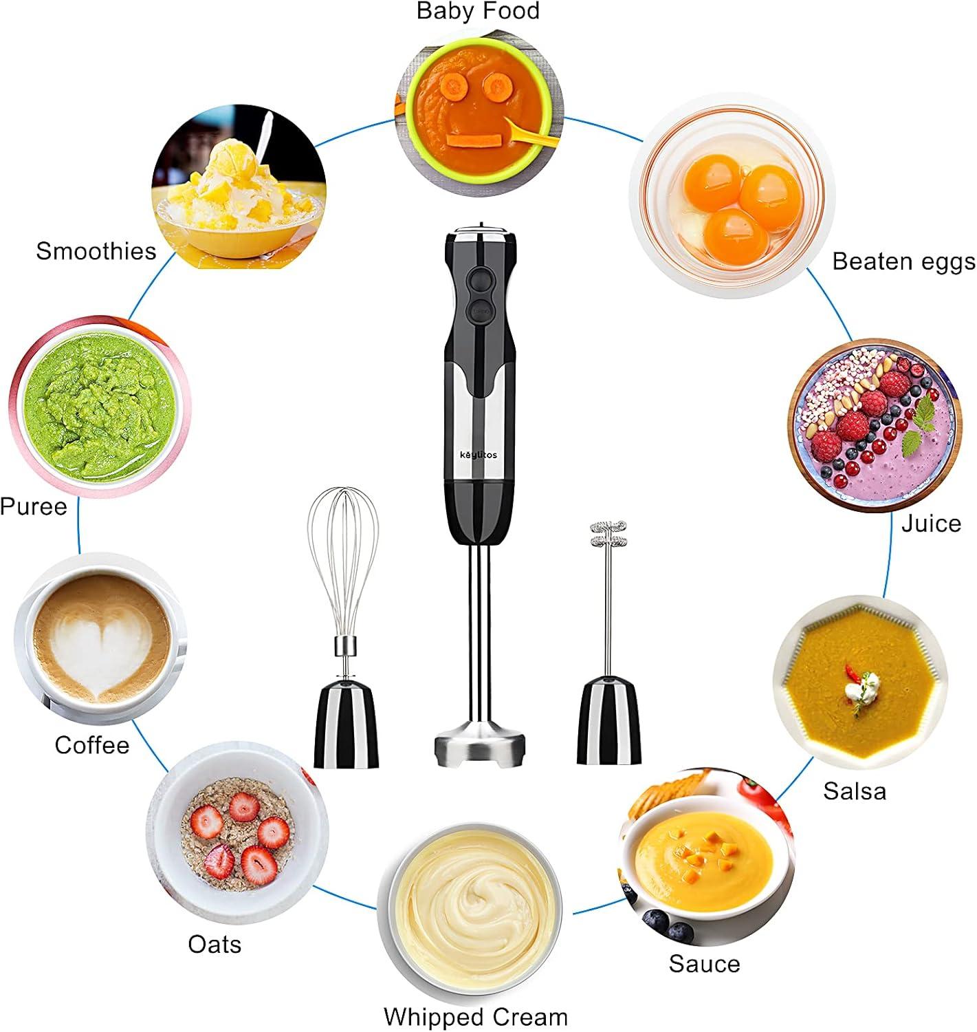 Keylitos 12-Speed Stainless Steel Immersion Blender Set