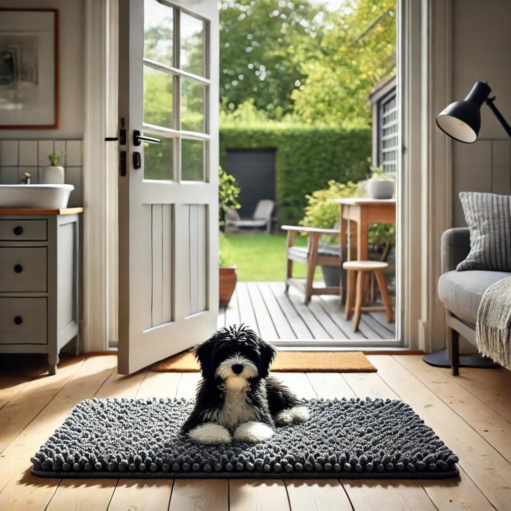 Medium Gray Super Absorbent Dog Door Mat