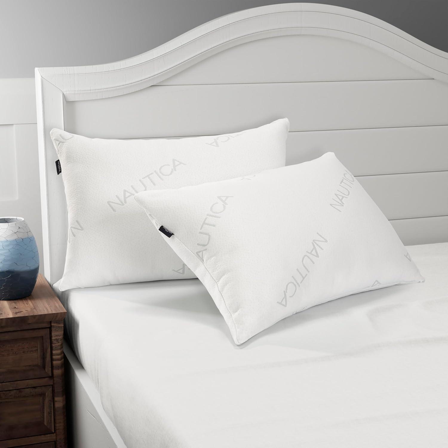 White Medium/Firm Knit Polyester Bed Pillow Set