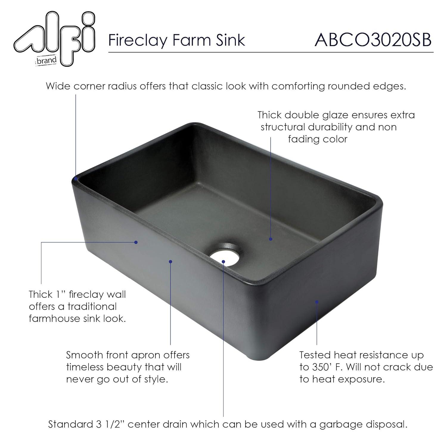 30'' L Farmhouse / Apron Single Bowl Fireclay Kitchen Sink
