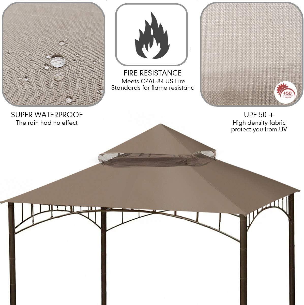 Beige 10ft x 10ft UV-Resistant Replacement Canopy Roof