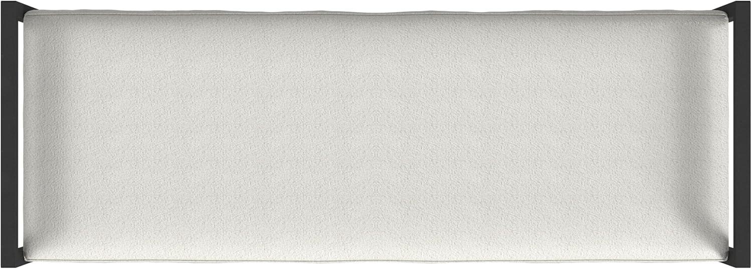 HomePop Modern Metal Bench Cream: Rectangle Upholstered Indoor Bench, End of Bed Seating, Polyester