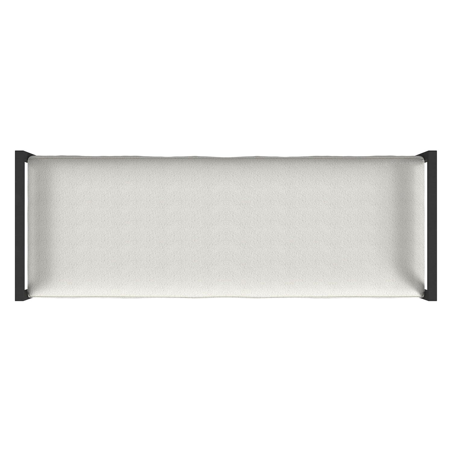 HomePop Modern Metal Bench Cream: Rectangle Upholstered Indoor Bench, End of Bed Seating, Polyester