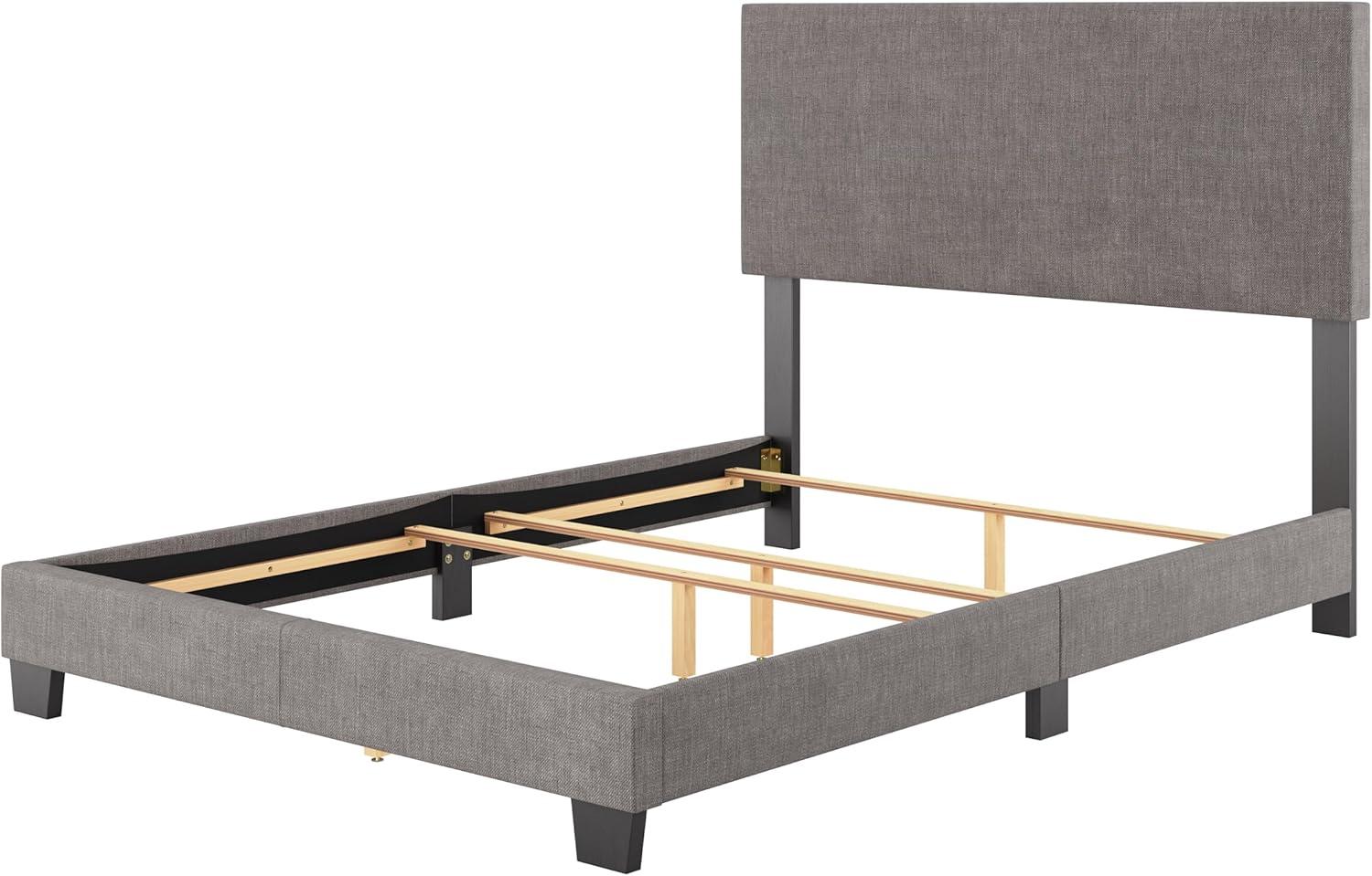 Celeste Modern Upholstered King Bed Beige - CorLiving: Transitional Style, Polyester Fabric, MDF & Wood Frame