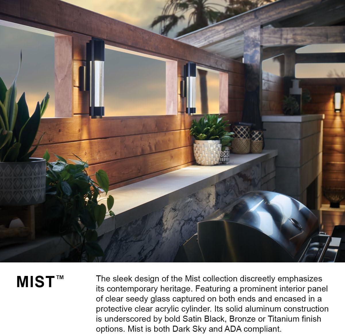 Mist 1 - Bulb Seeded Glass Outdoor Flush Wall Mount