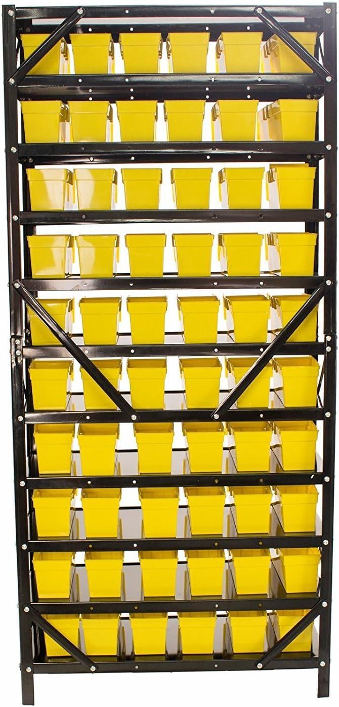 Erie Tools® 60 Bin Parts Rack Storage Shop Garage Organizer Nuts Bolts Parts