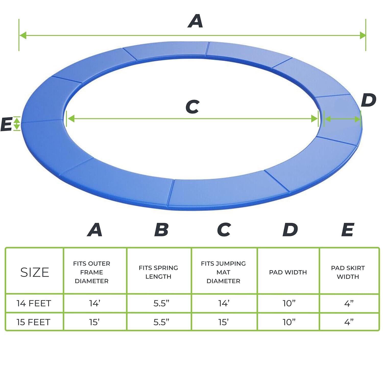 Pure Fun 15-Foot Trampoline Frame Pad Replacement, Blue