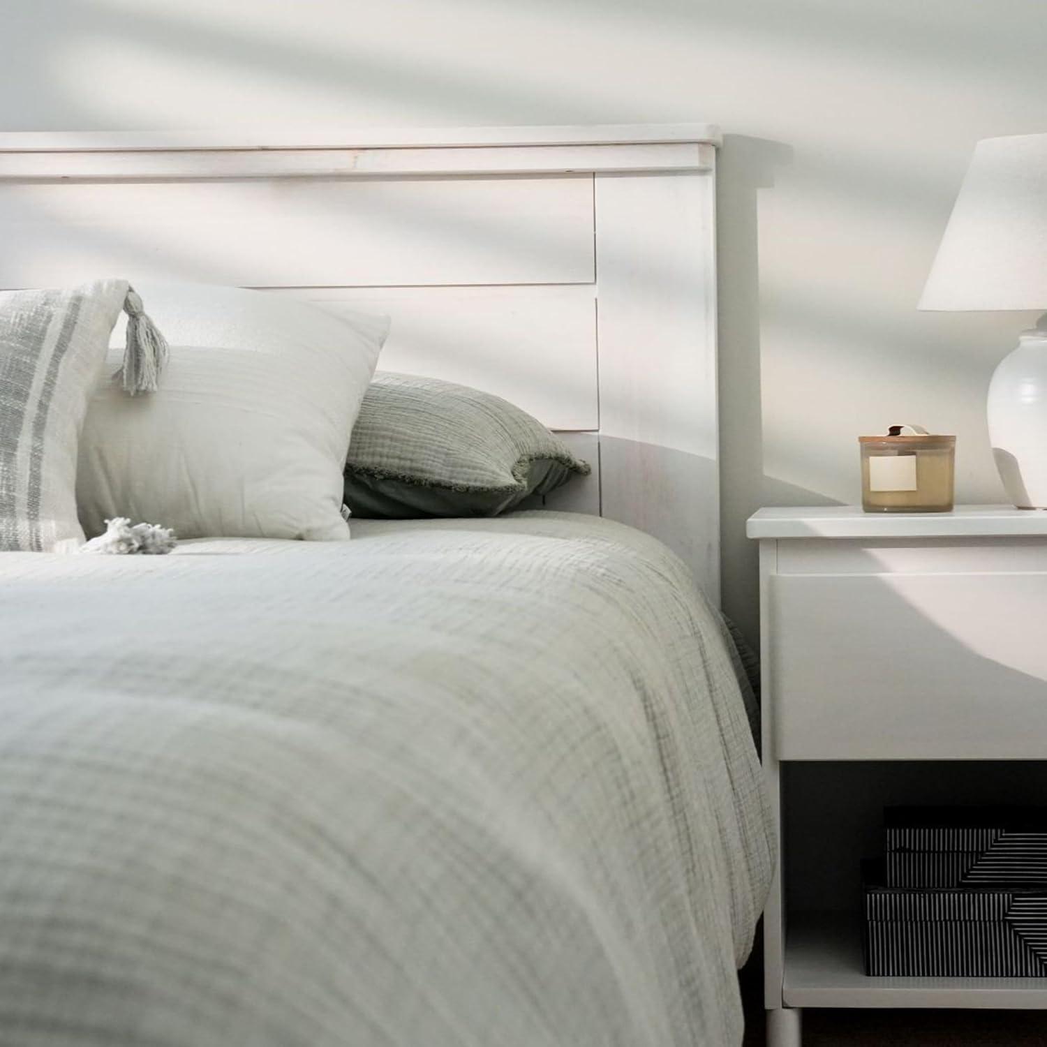 Plank+Beam Farmhouse Full Size Bed Frame with Headboard, Solid Wood Platform Bed