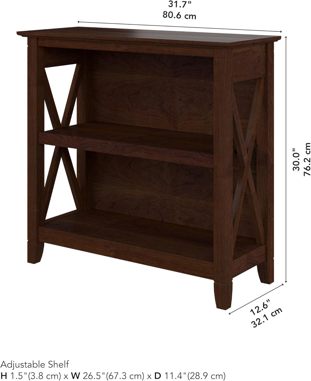 Key West Small 2 Shelf Bookcase in Bing Cherry - Engineered Wood